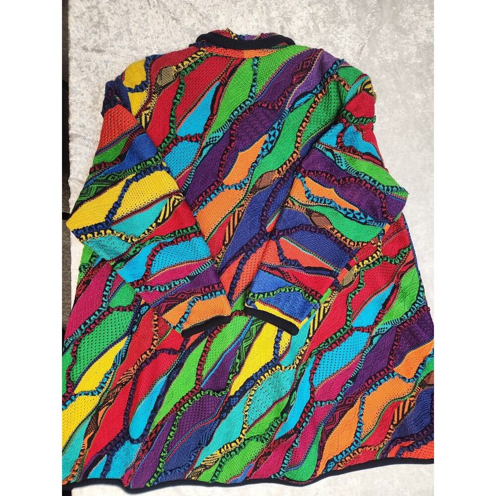 Vintage Cuggi "Coogi" Womens Multicolor Cotton Knit Australia Cardigan-Size SS - Picture 13 of 16